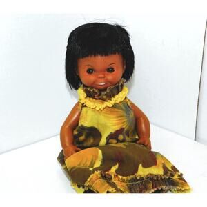 60s Vintage Hawaii Hula Girl Doll Ribbon Lei